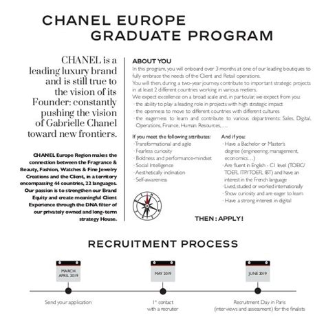 chanel graduate program|Chanel careers.